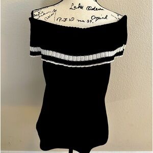 St. John Sport Off The Shoulder Sleeveless Signature Sweater